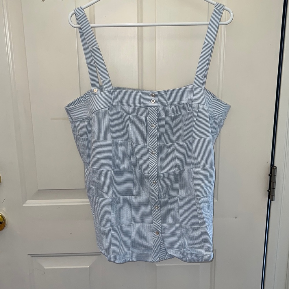 NWT Vineyard Vines Yarn Dye Patchwork Button Front Tank